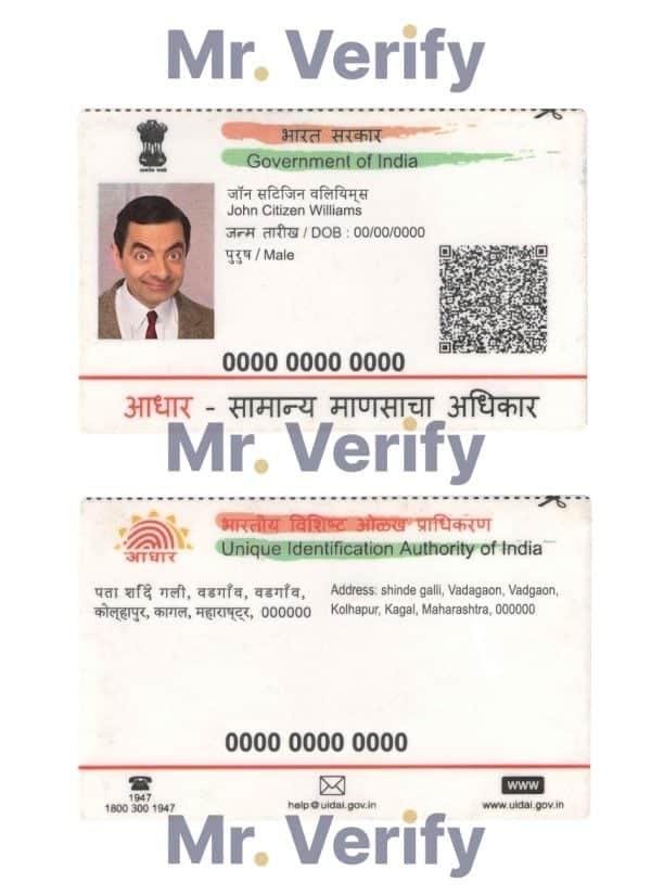 India ID card template in PSD format, fully editable, with all fonts