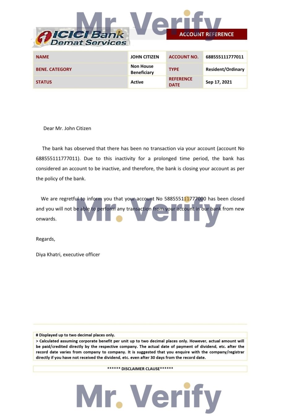 Download India ICICI Bank Reference Letter Templates | Editable Word