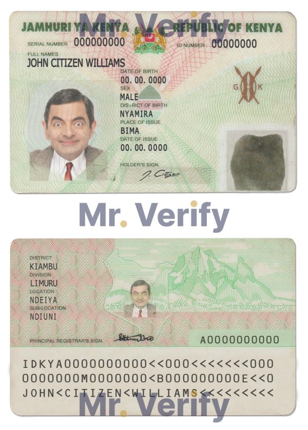 Kenya ID template in PSD format, fully editable