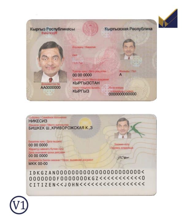Kyrgyzstan ID card template in PSD format, fully editable