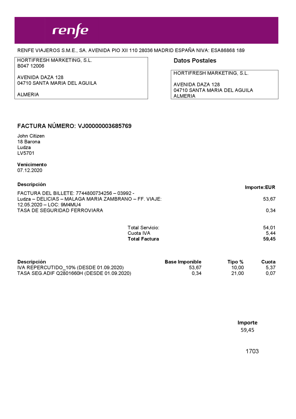 Latvia Renfe utility bill template, fully editable in PSD format
