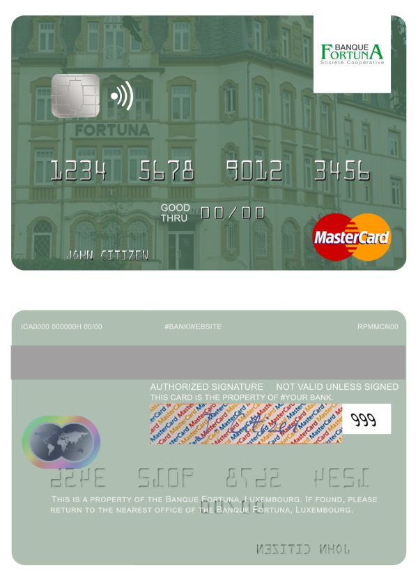 Luxembourg Banque Fortuna mastercard credit card 600x833 - Cart