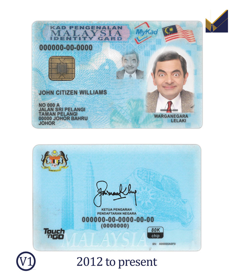 Malaysia ID template in PSD format, fully editable