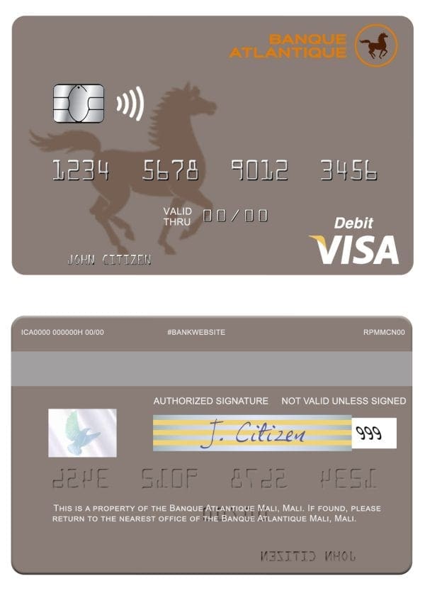 American Express Bank Credit Card psd template