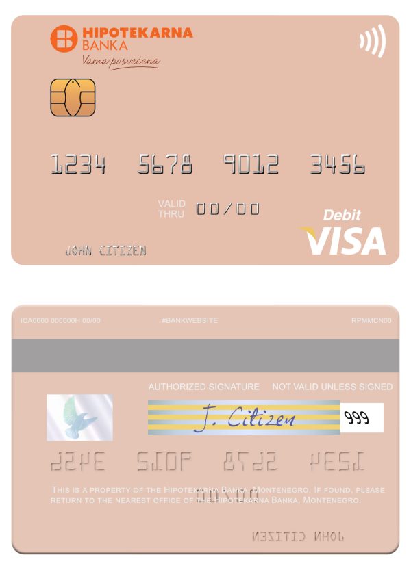 Montenegro Hipotekarna bank visa debit card 600x833 - Cart