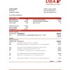 Nigeria UBA bank statement Excel and PDF template