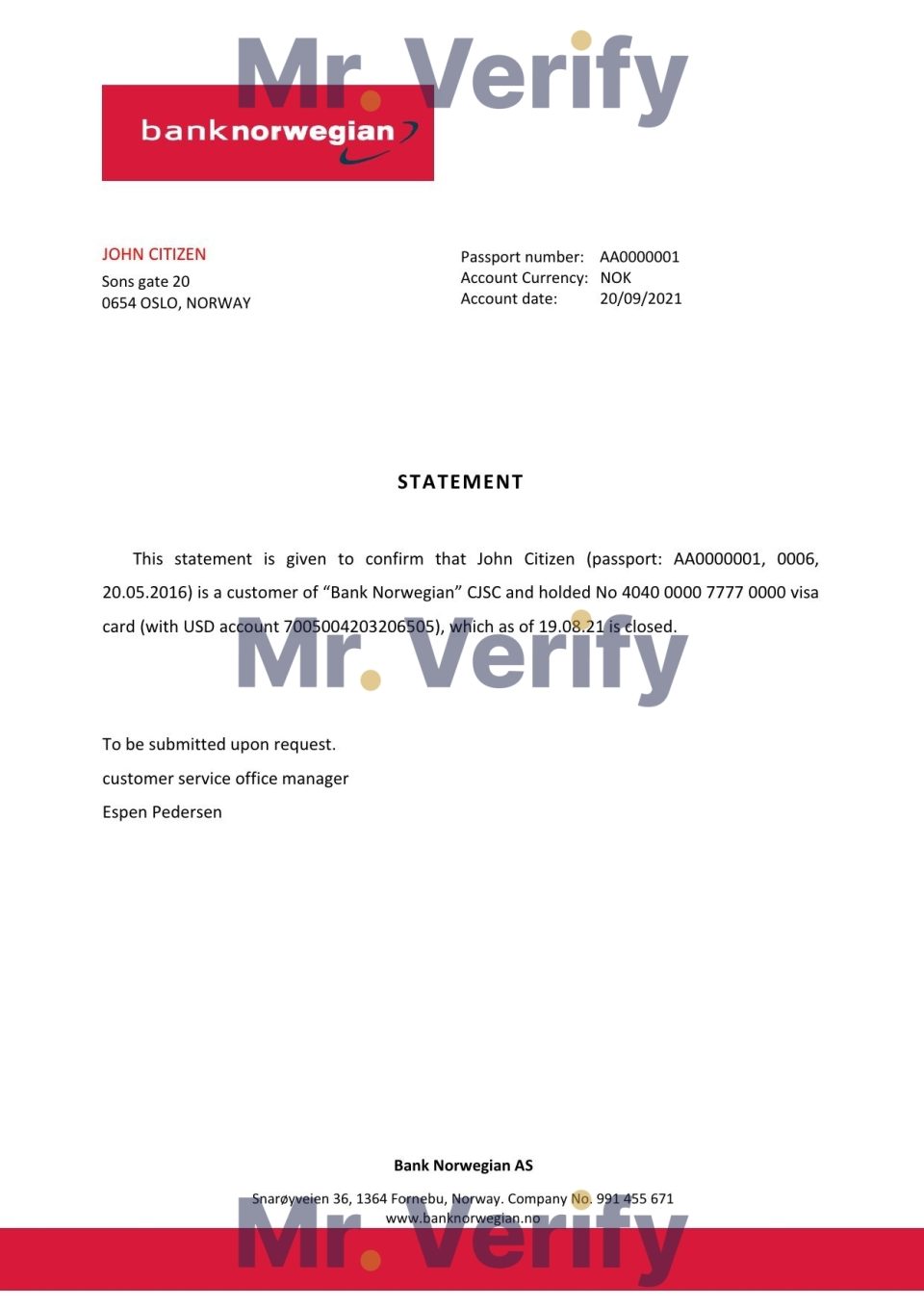 Download Norway Bank Norwegian Bank Reference Letter Templates | Editable Word