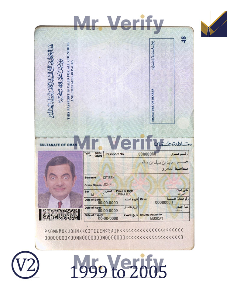 Fake Oman Passport PSD Template