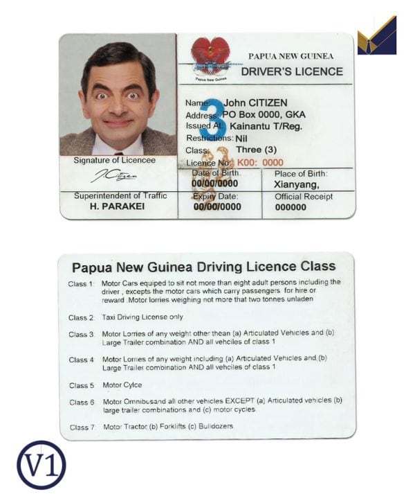 Editable Papua New Guinea Driver License Template | PSD Layer-Based