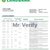 Philippines Land Bank of the Philippines proof of address bank statement template in Word and PDF format