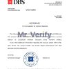 Singapore DBS bank reference letter template in Word and PDF format