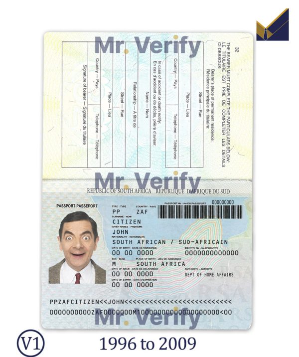 Fake South Africa Passport PSD Template