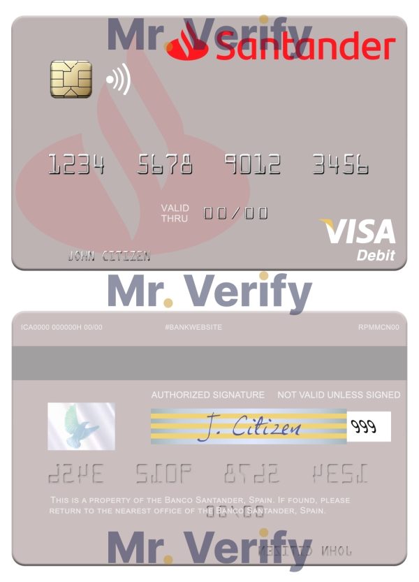 Spain Banco Santander visa credit card 600x833 - Cart