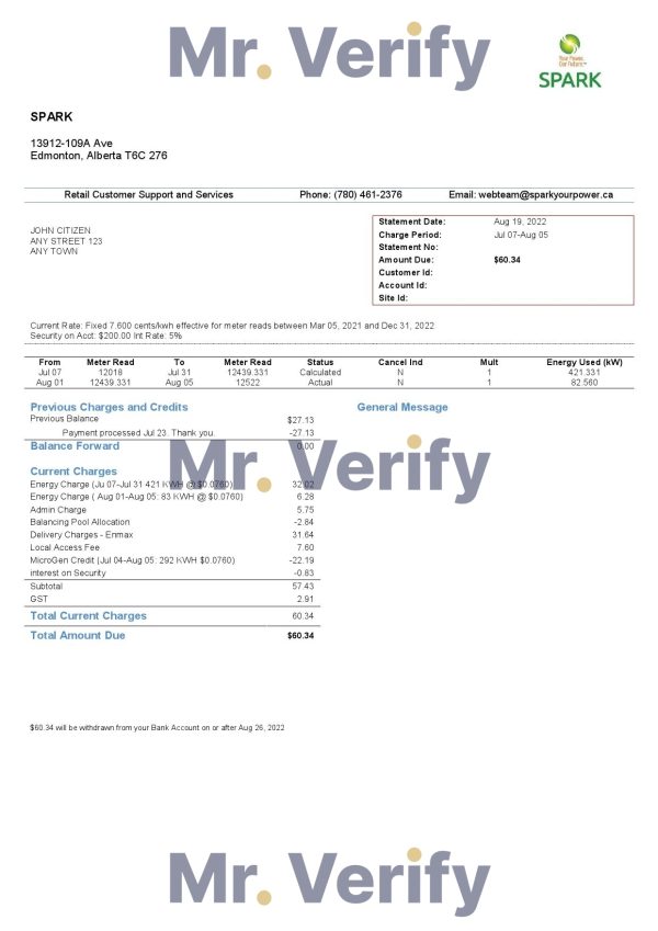 New Zealand Air Liquide gas utility bill template in Word and PDF format