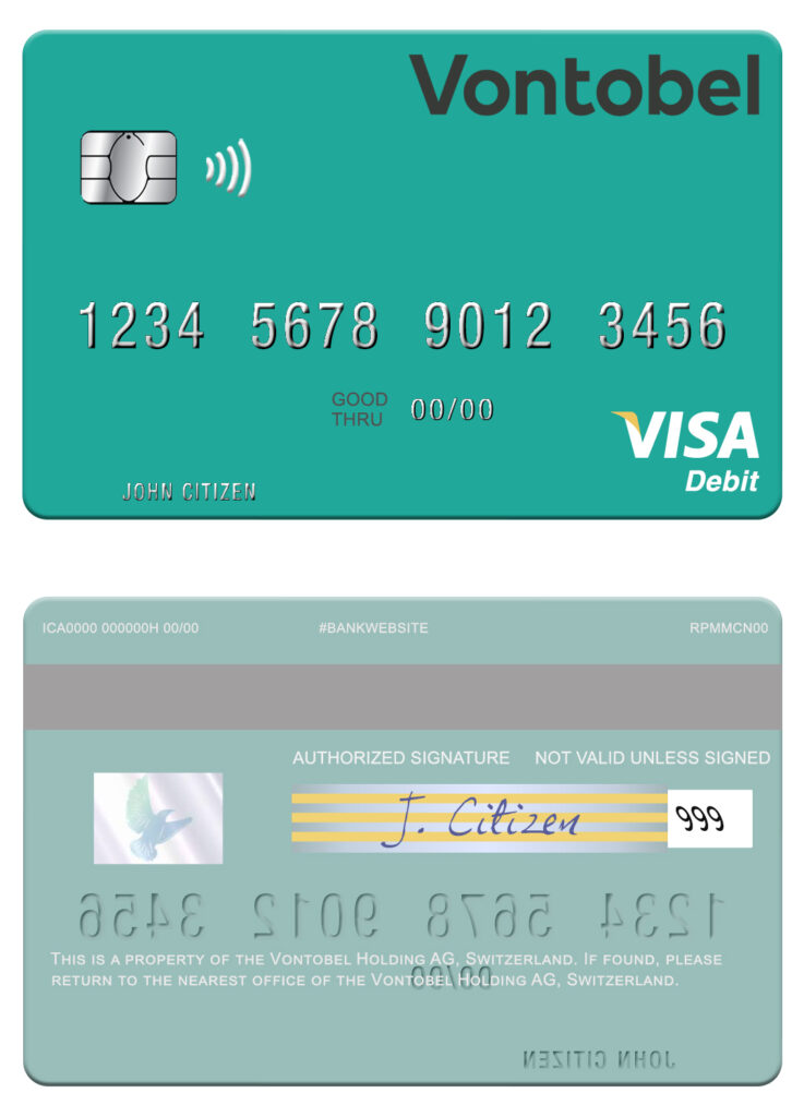 Fillable Switzerland Vontobel Holding AG visa debit card Templates