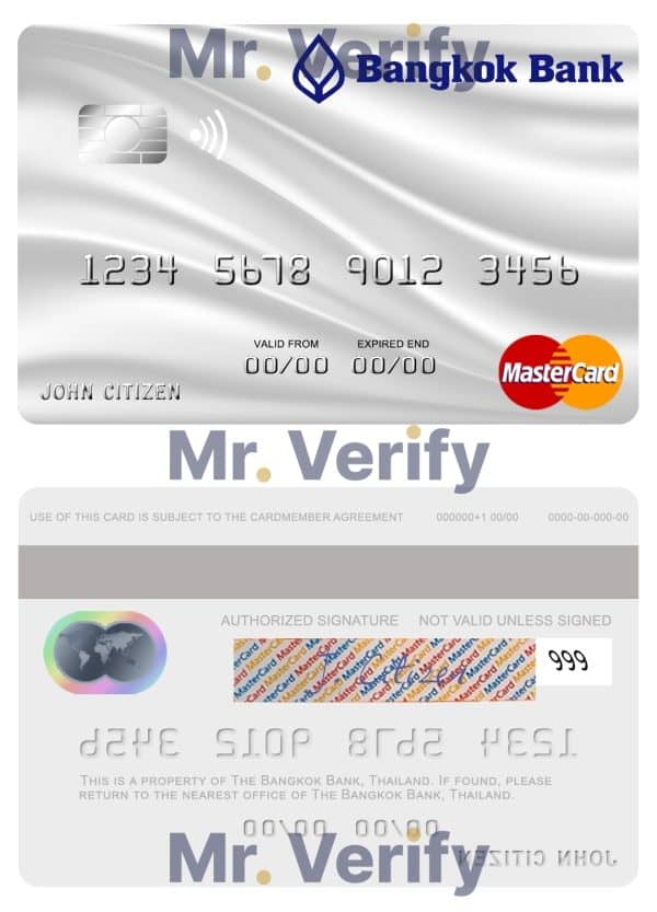 Fillable Thailand Bangkok Bank mastercard Templates | Layer-Based PSD