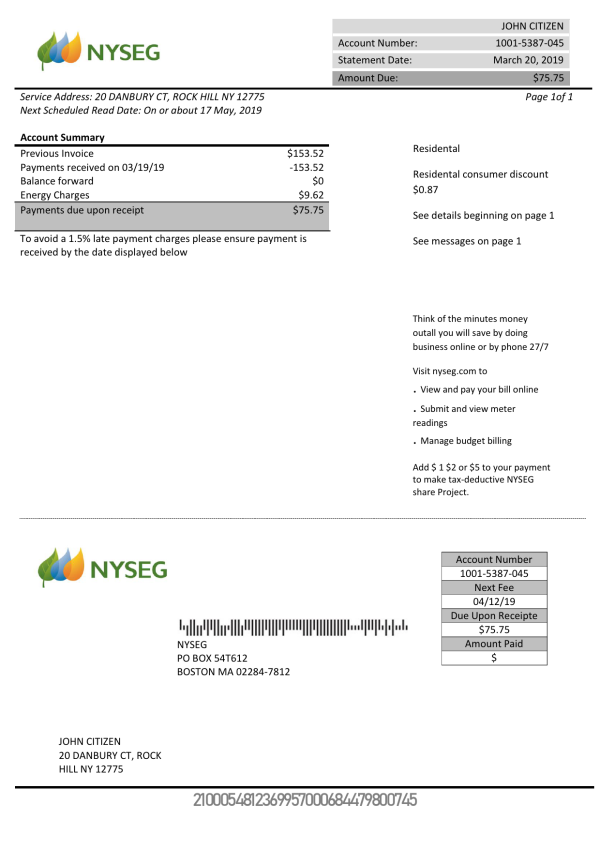 USA Truist bank proof of address statement template in Word and PDF format