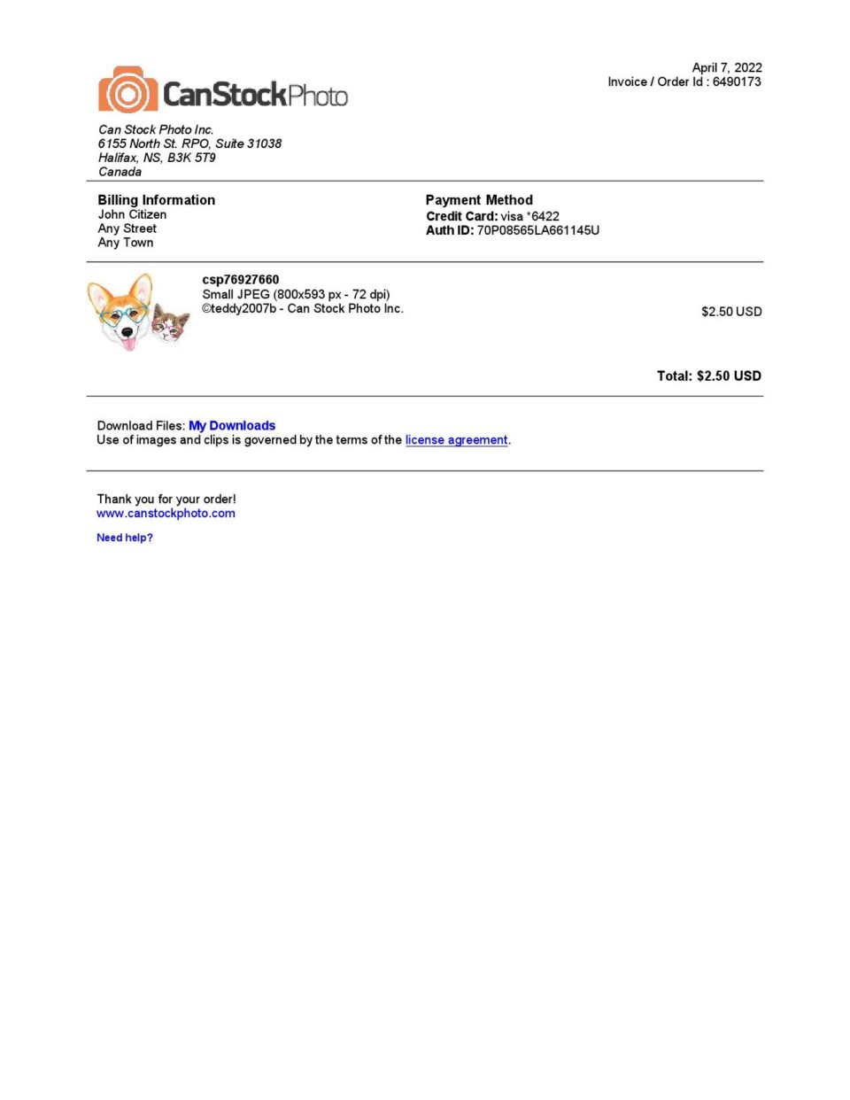 USA Canada Can Stock Photo invoice template in Word and PDF format