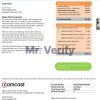 USA Utah Comcast utility bill template in Word and PDF format, version 1
