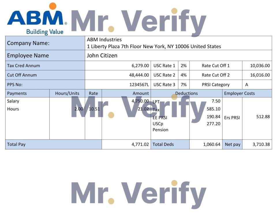 USA facility services company employee sheet template in Word and PDF format