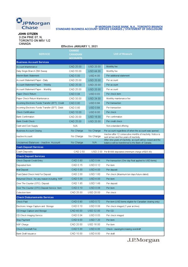USA JP Morgan Chase bank statement template in .xls and .pdf file format 600x849 - Cart