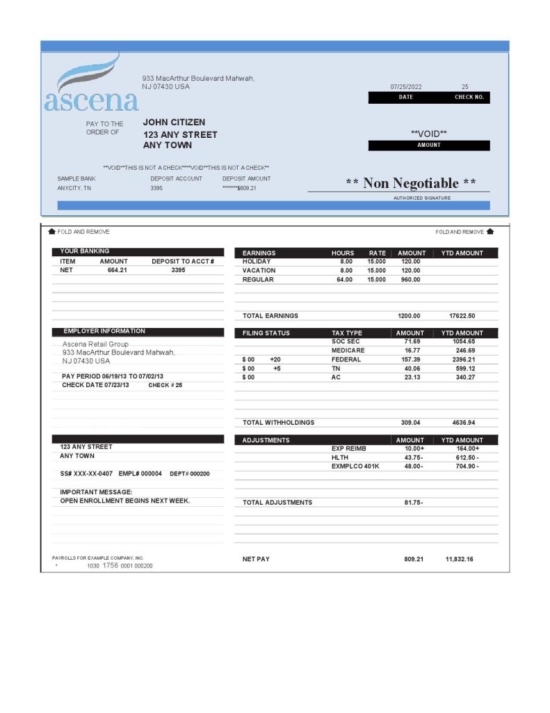 USA retail company employee sheet template in Word and PDF format