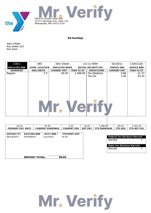 Canada CIBC Bank statement template in Word and PDF format (.doc and .pdf)