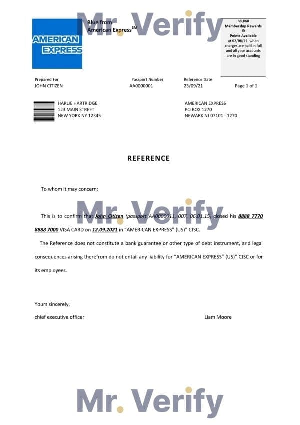 Download USA American Express Bank Reference Letter Templates | Editable Word