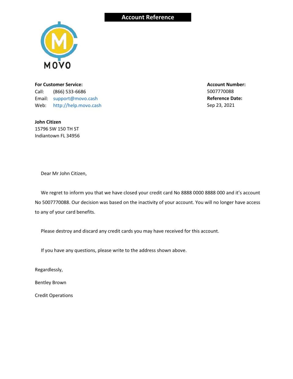 Download USA Mov Bank Reference Letter Templates | Editable Word