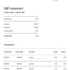 United Kingdom Monese bank statement Word and PDF template, 3 pages