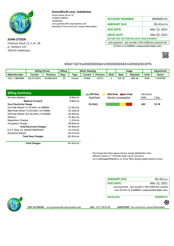 Australia NSW Bankstown City Council utility bill Word and PDF template