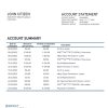 Uzbekistan KDB Bank statement template in Word and PDF format