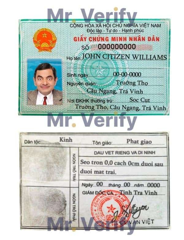 Vietnam ID template in PSD format, fully editable