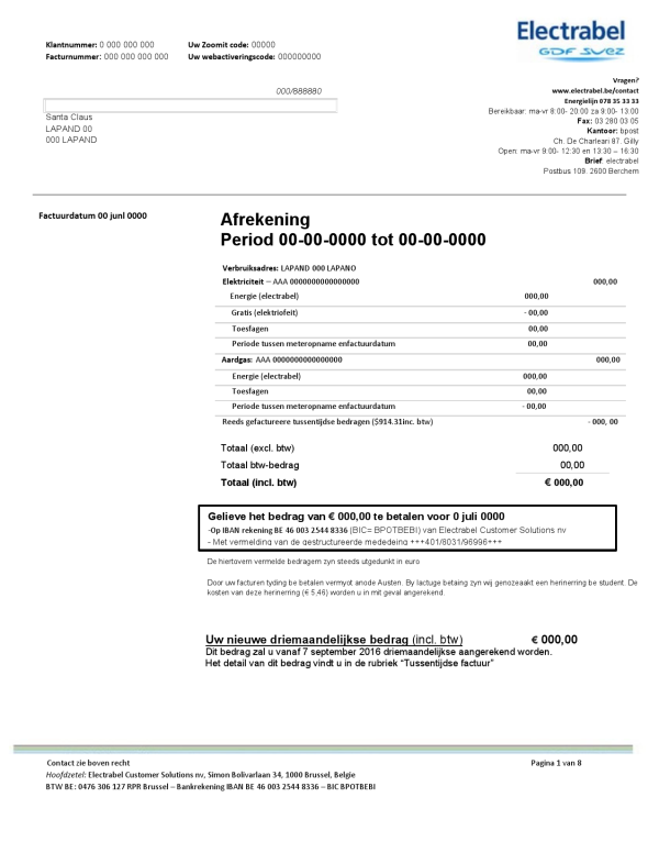 Australia South East Water utility bill template in Word and PDF format