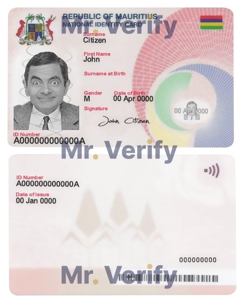 Mauritius ID card template in PSD format, fully editable