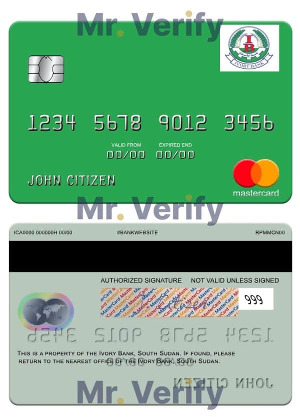 Fillable south Sudan Ivory Bank mastercard Templates | Layer-Based PSD