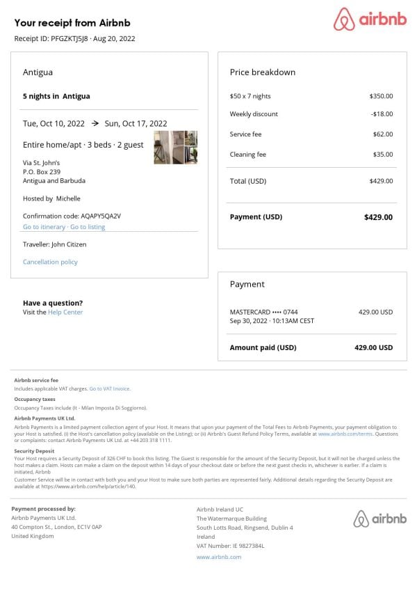 Editable Antigua and Barbuda Hotel Booking Form Template | Fillable PDF
