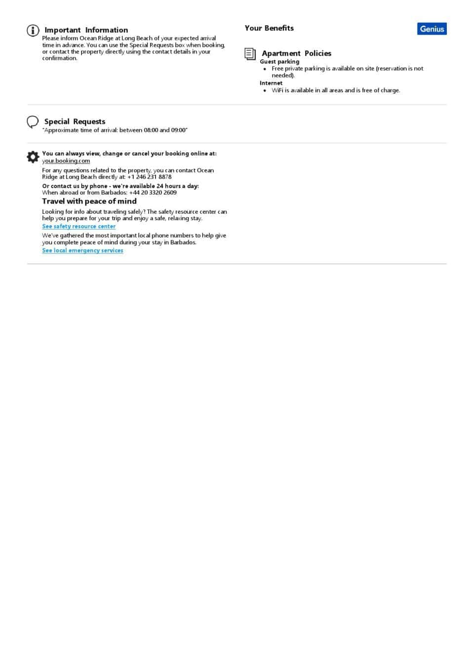 Editable Barbados Hotel Booking Form Template | Fillable PDF