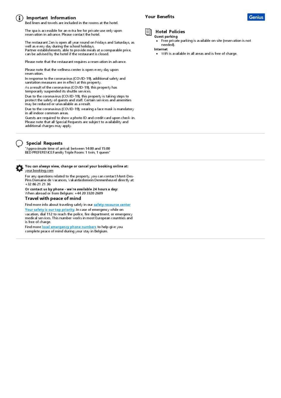 Editable Belgium Hotel Booking Form Template | Fillable PDF