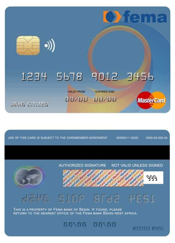 Fillable Benin Fema bank mastercard Templates | Layer-Based PSD