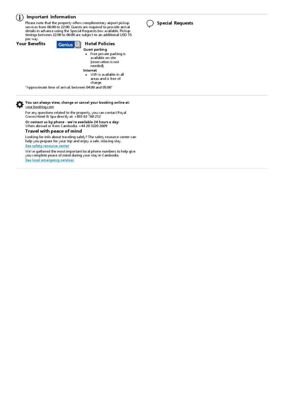 Editable Cambodia Hotel Booking Form Template | Fillable PDF