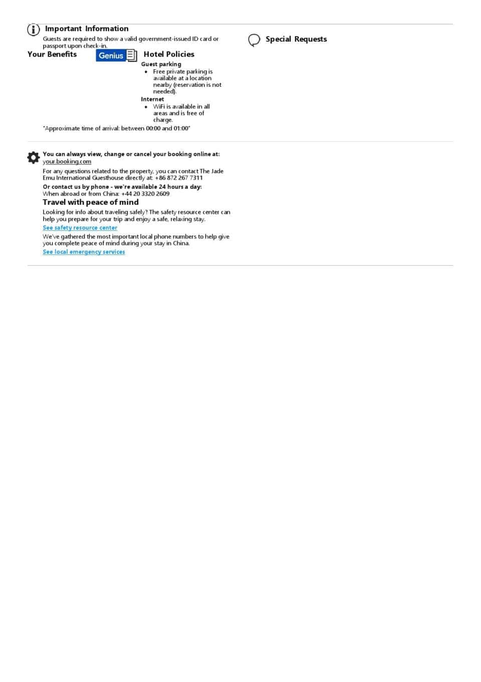 Editable China Hotel Booking Form Template | Fillable PDF