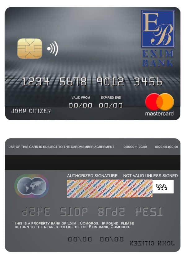 Editable Andorra Morabank mastercard Templates in PSD Format