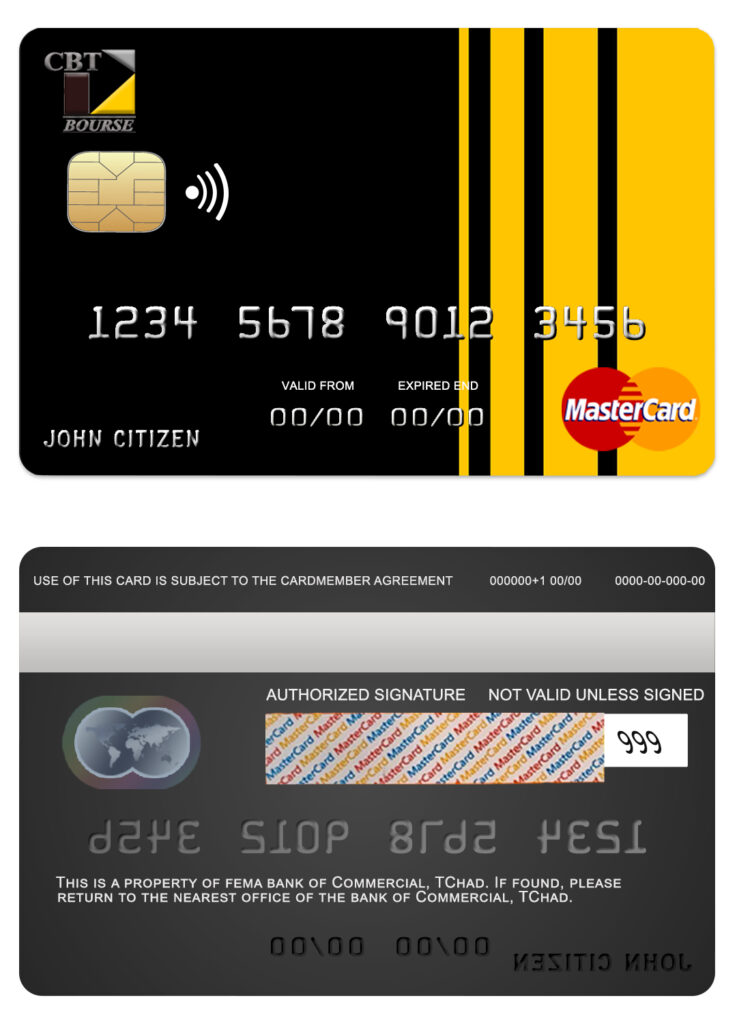 Fillable Chad Commercial bank mastercard Templates | Layer-Based PSD