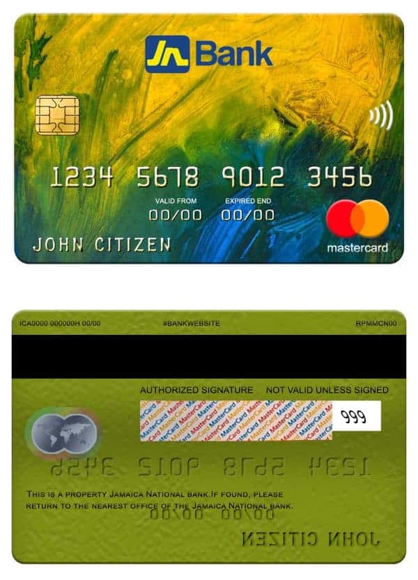 Fillable Jamaica National bank mastercard Templates | Layer-Based PSD