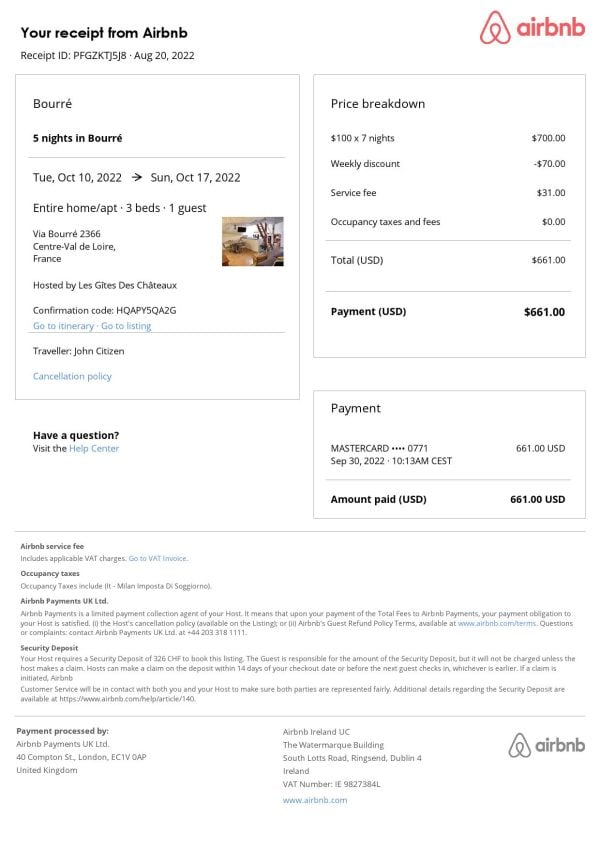 Editable France Hotel Booking Form Template | Fillable PDF
