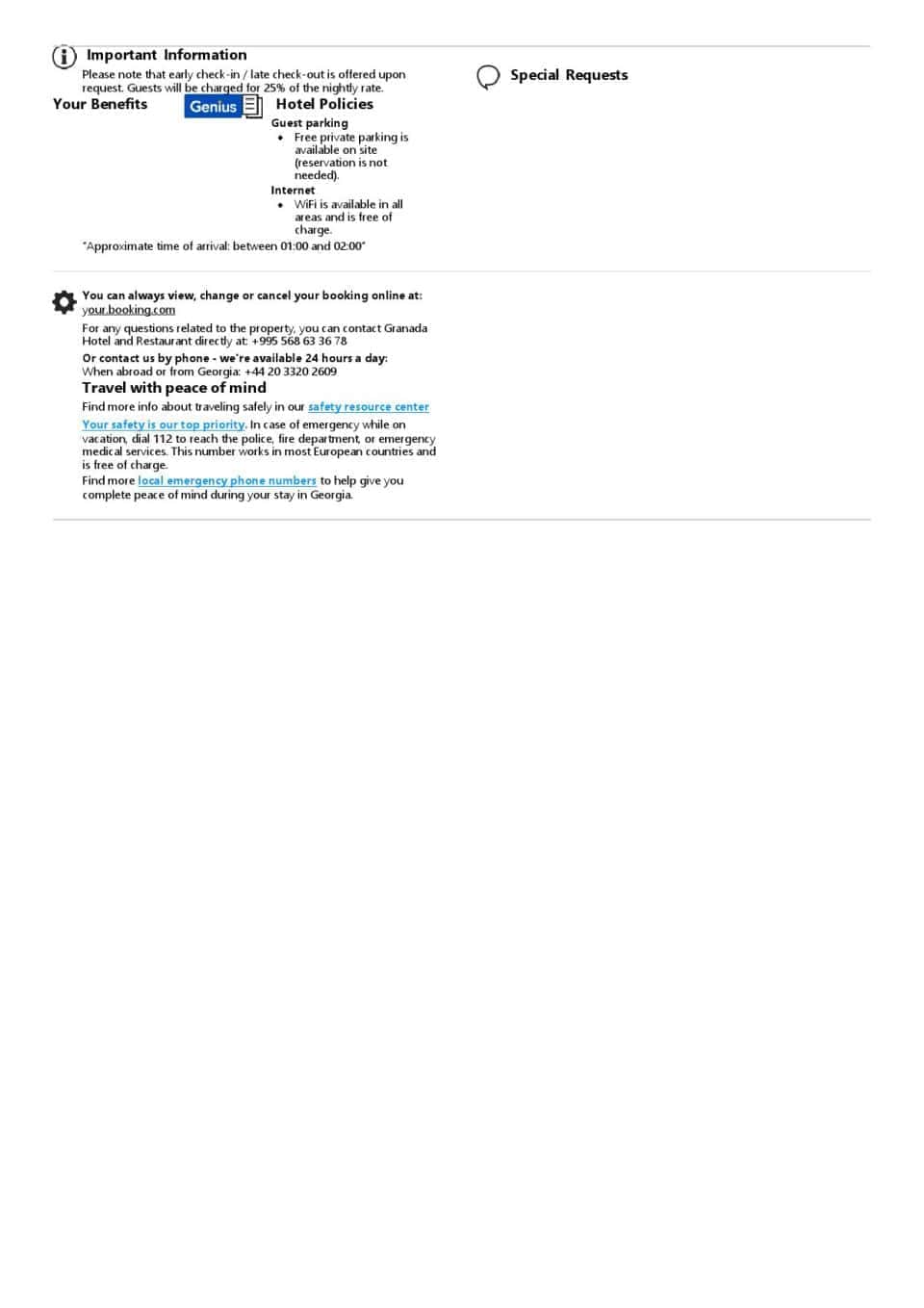 Editable Georgia Hotel Booking Form Template | Fillable PDF