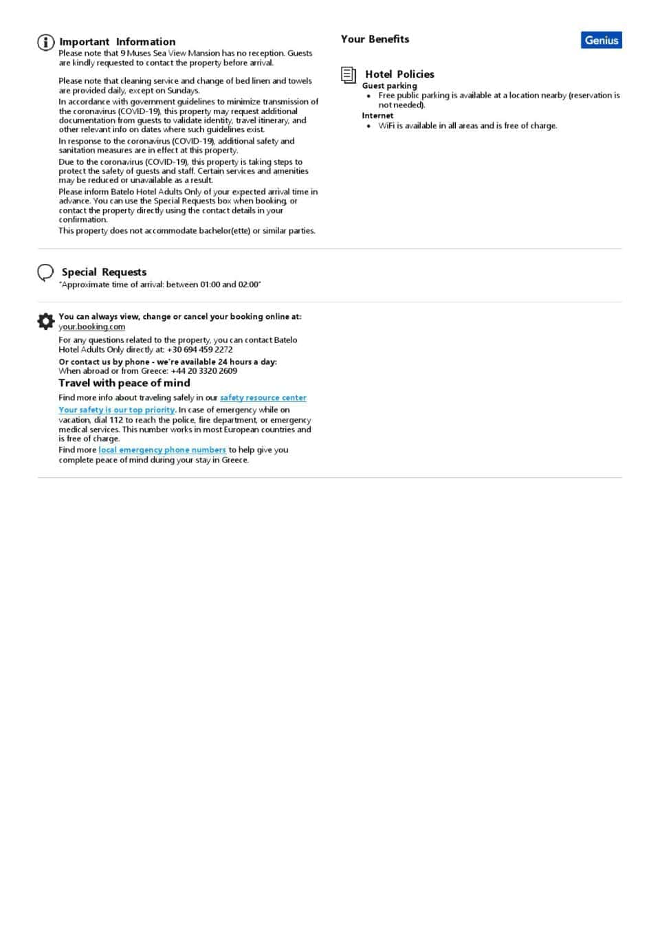 Editable Greece Hotel Booking Form Template | Fillable PDF