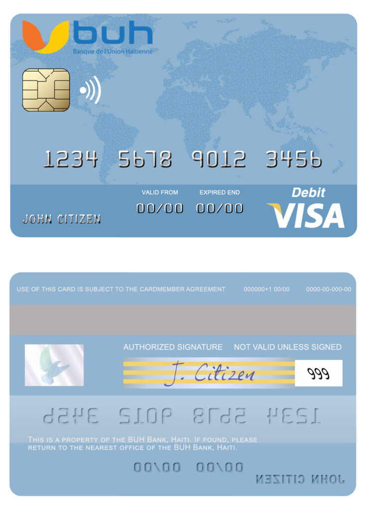Fillable Haiti BUH Bank visa card Templates