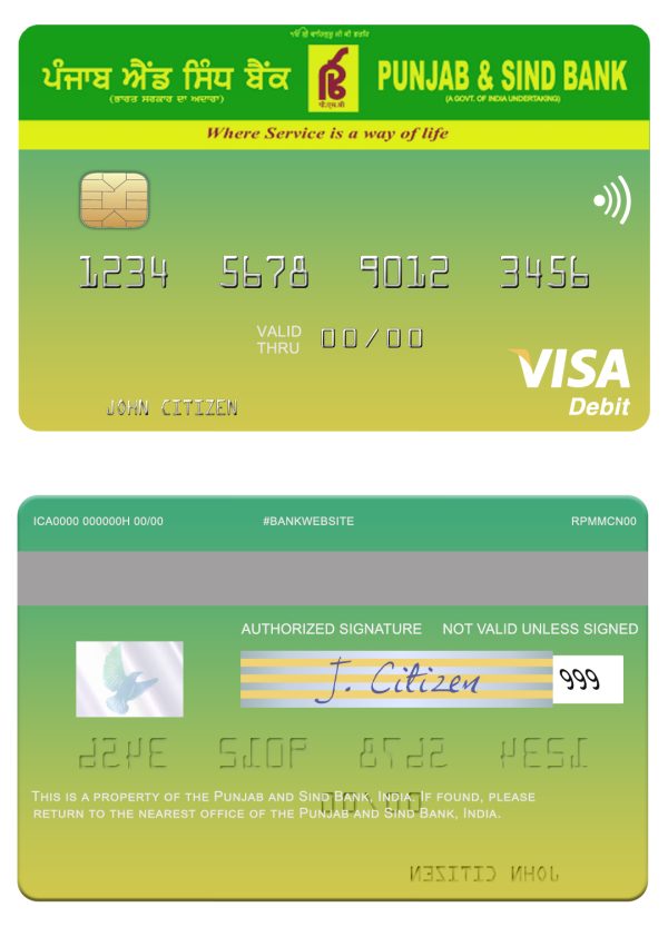 Editable Bostwana ABC bank visa card Templates in PSD Format